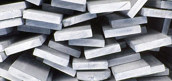 Stacked flat steel bars