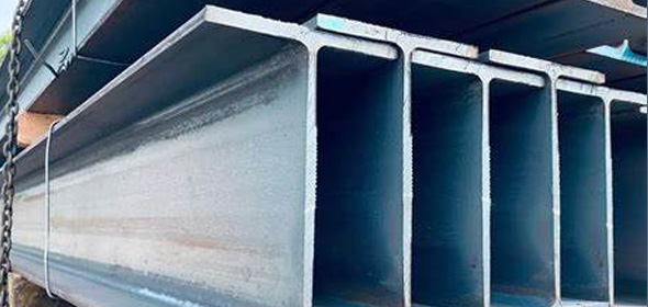 Stacked steel I beams